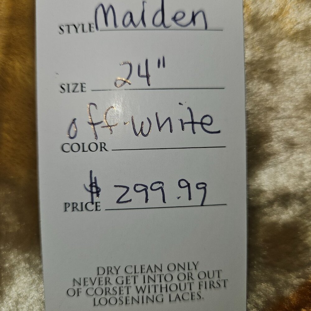 NWT S 24" OFF-WHITE BRIDAL MAIDEN CORSET TIGHT LACING - Picture 8 of 13